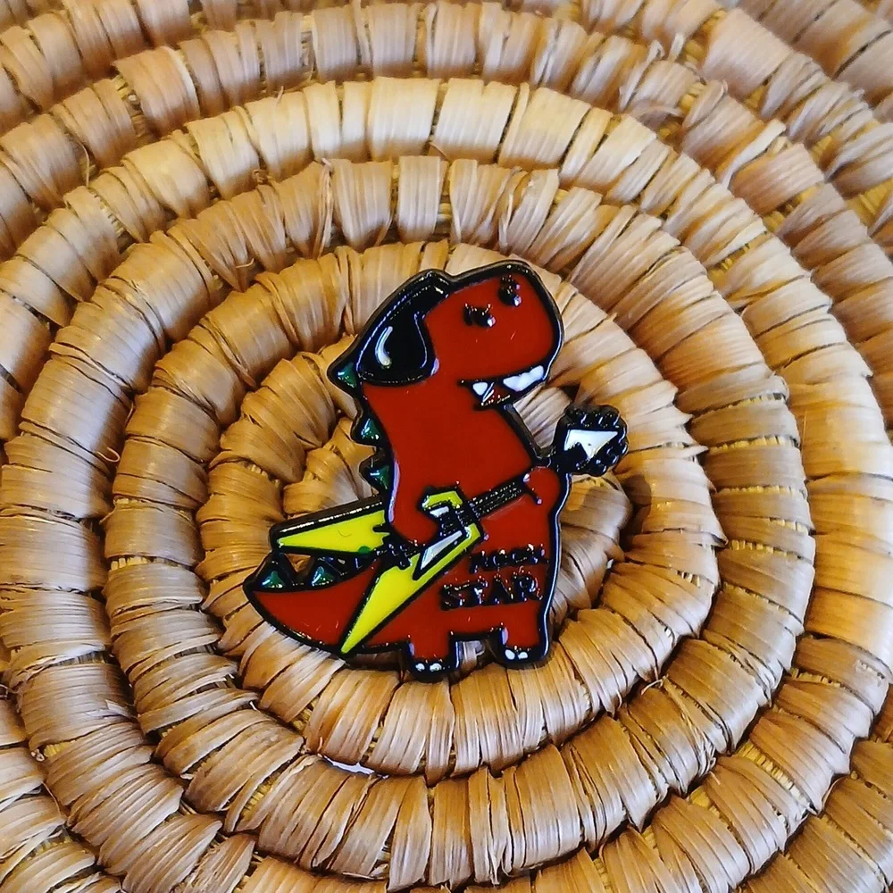 NEW Rock and Roll T-Rex Enamel Pin